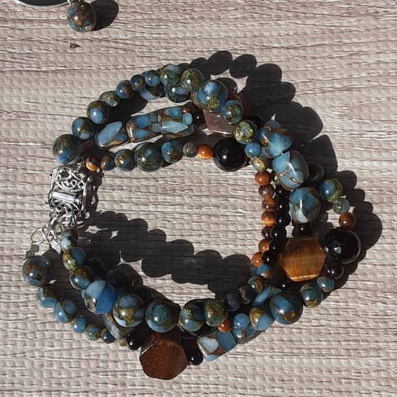 NWT Tigers Eye & Impression Jasper Sterling Silver - Picture 12 of 12